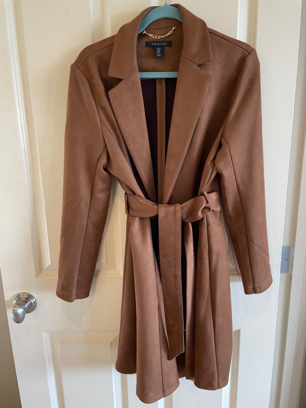 Tahari Caramel Belted Trench Coat